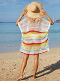Angel Wings Cutout Striped Cover-Up with Tassel