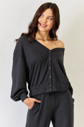 RISEN Ultra Soft Button Up Long Sleeve Lounge Cardigan