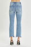 RISEN Full Size High Rise Distressed Cropped Straight Jeans
