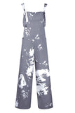 Pocketed Tie-Dye Wide Strap Overalls