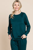 Super Lady Round Neck Raglan Sleeve Top and Drawstring Pants Lounge Set