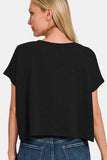 Zenana V-Neck Short Sleeve Crop T-Shirt