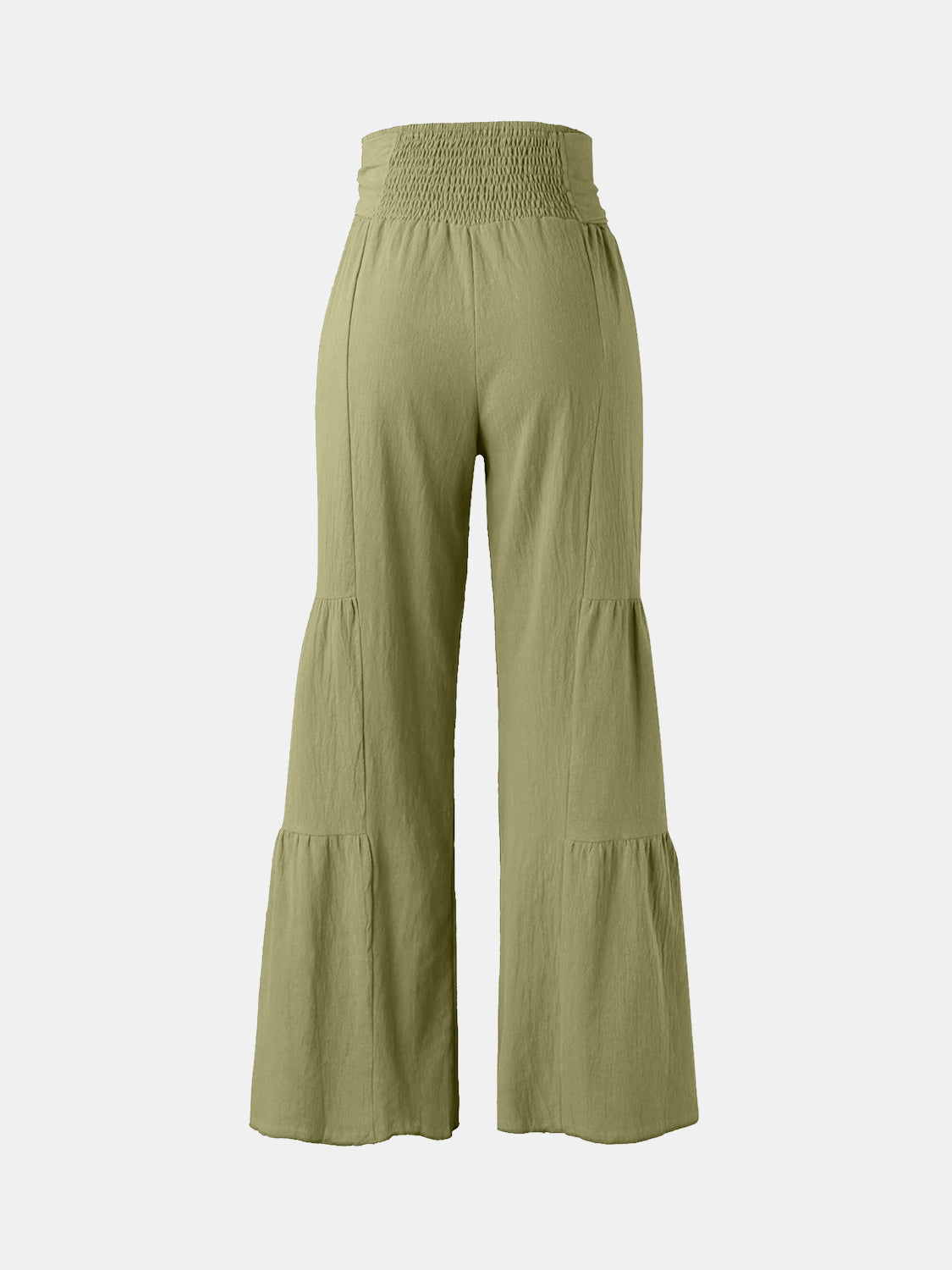 Tied Ruched Wide Leg Pants