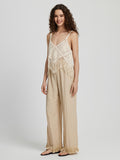 Honey Fringe Hem Wide Leg Long Pants