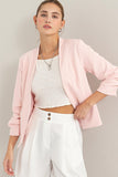 HYFVE Open Front Ruched Sleeve Blazer