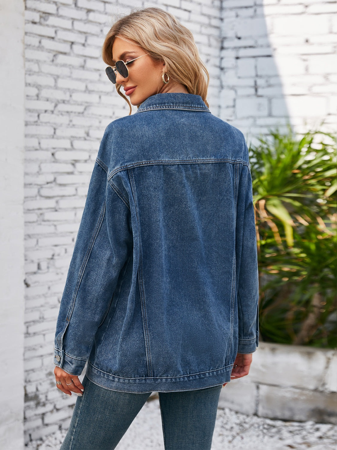 Button Up Long Sleeve Denim Jacket