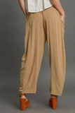 Umgee Elastic Waist Baggy Fit Pants with Pockets