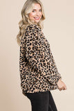 Culture Code Leopard Faux Fur Round Neck Top