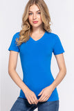 ACTIVE BASIC V-Neck Short Sleeve T-Shirt