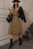 Honey Printed Long Sleeve Midi Dress