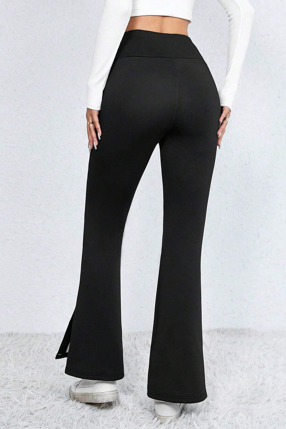 Slit High Waist Bootcut Pants – VARIAZIONI - Main Image