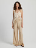 Honey Fringe Hem Wide Leg Long Pants