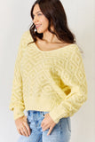 HYFVE V-Neck Patterned Long Sleeve Sweater