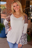 Leopard V-Neck Long Sleeve Top