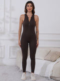 Half Zip Wide Strap Active Jumpsuit