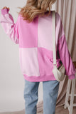 Color Block Half Button Long Sleeve Sweatshirt