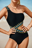 Cutout Single Shoulder One-Piece Swimwear