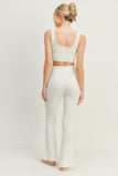 Kimberly C Waffle Tank and High Waist Flare Pants Set