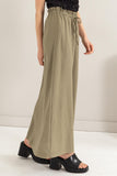 HYFVE Drawstring Washed Linen Maxi Skirt