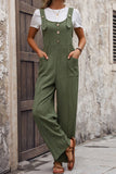 Perfee Textured Pocketed Wide Strap Overalls