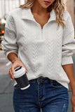 Half Zip Drop Shoulder Long Sleeve Sweatshirt