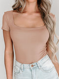 Square Neck Short Sleeve Bodysuit