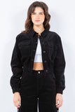 American Bazi Button Up Cropped Corduroy Jackets