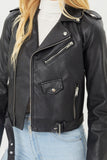 Faith Apparel Faux Leather Zip Up Biker Jacket