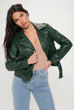 Coalition LA Zip Up Biker Jacket with Belt