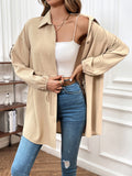 Drawstring Waist Dropped Shoulder Shirt