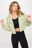 Coalition LA Snap Down Cropped Hooded Jacket