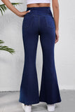 Asymmetric Waist Flare Jeans