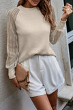 Round Neck Raglan Sleeve Knit Top