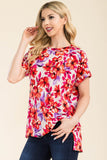 Celeste Full Size Round Neck Short Sleeve Floral T-Shirt