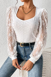 Eyelet Lace Long Sleeve Bodysuit