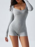 Devine Highly Stretchy Long Sleeve Romper