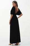 Shiny Strappy Neck Maxi Dress