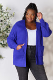 Zenana Full Size Waffle-Knit Open Front Cardigan